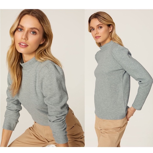 Madewell Hartford mock neck puff sleeve sweater - Picture 2 of 6